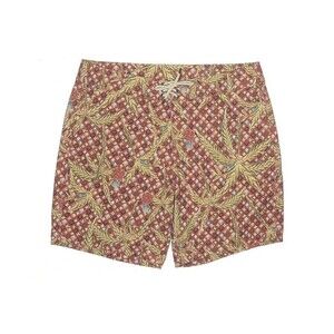 Faherty Classic Board Shorts 7”- Red Palm Batik MSRP $98- Size 34